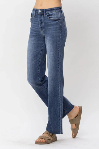 Judy Blue - High Waist Hidden Button-fly Straight Denim Jeans