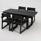 5 Piece Outdoor Dining Set, Table With Umbrella Hole And 4 Armrest Chairs
