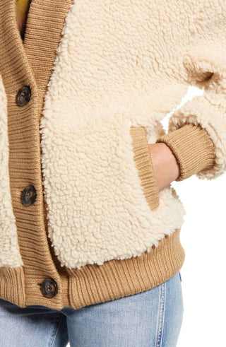 Bp. - Faux Fur Coat Cardi Faux Shearling Buttoned Jacket
