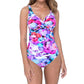 Profile By Gottex - V-Neck Cross Over Surplice One Piece Swimsuit