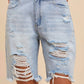 Anniewear - Distressed Rigid Bermuda Denim Shorts