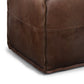 Brody Square Pouf Distressed Dark Brown
