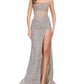 Ashleylauren - Crystal Beadwork Strapless Gown