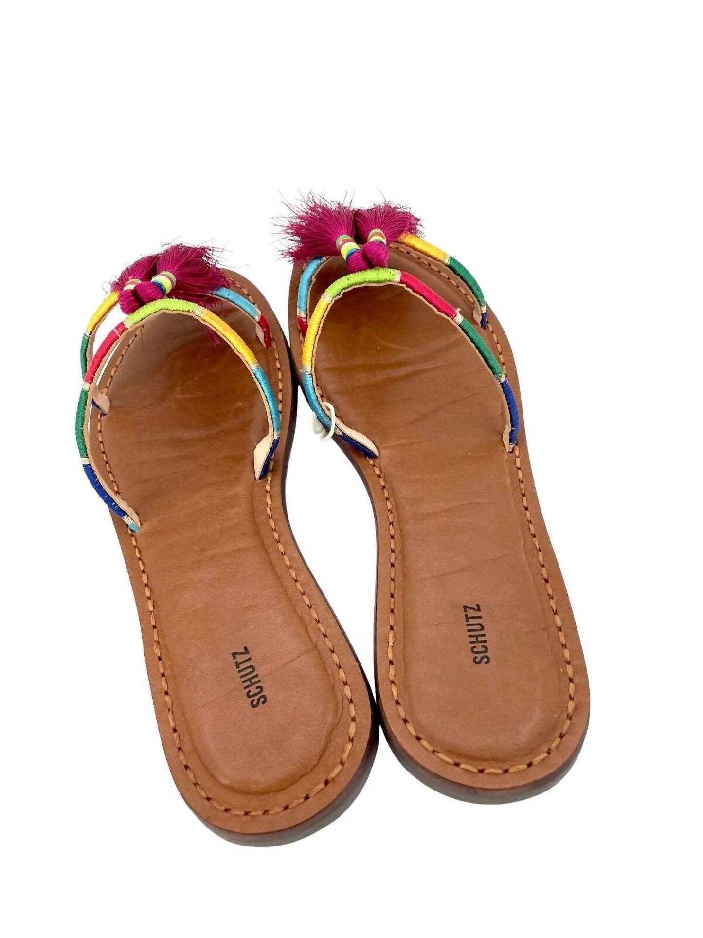 Schutz - Women's Tassels Strappy Flat Sandal