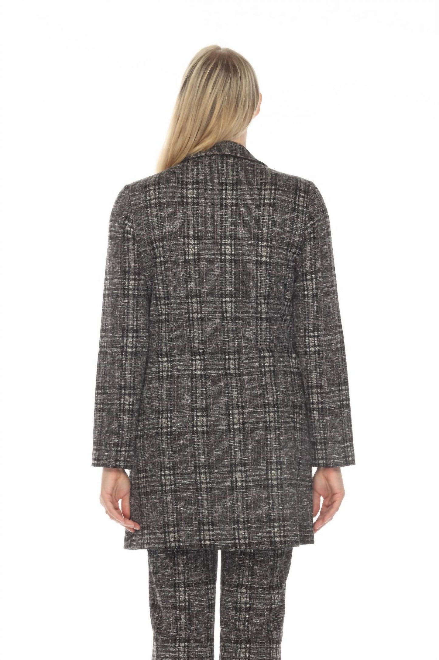 Joseph Ribkoff - Plaid Open Front Blazer Jacket