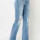 Judy Blue - Women's High Waisted Fray Hem Bootcut Jeans