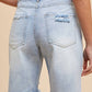Anniewear - Distressed Rigid Bermuda Denim Shorts