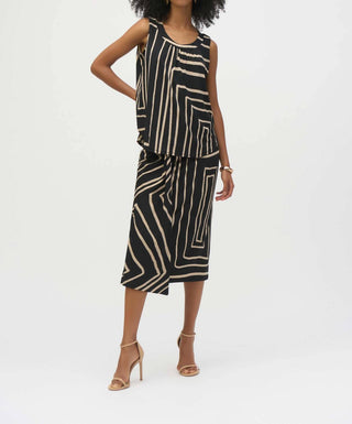 Joseph Ribkoff - Silky Knit Geometric Print Sleeveless Top