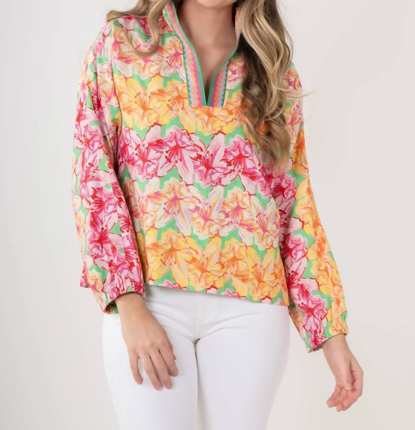 Emily Mccarthy - Azalea Poppy Pop-over Top
