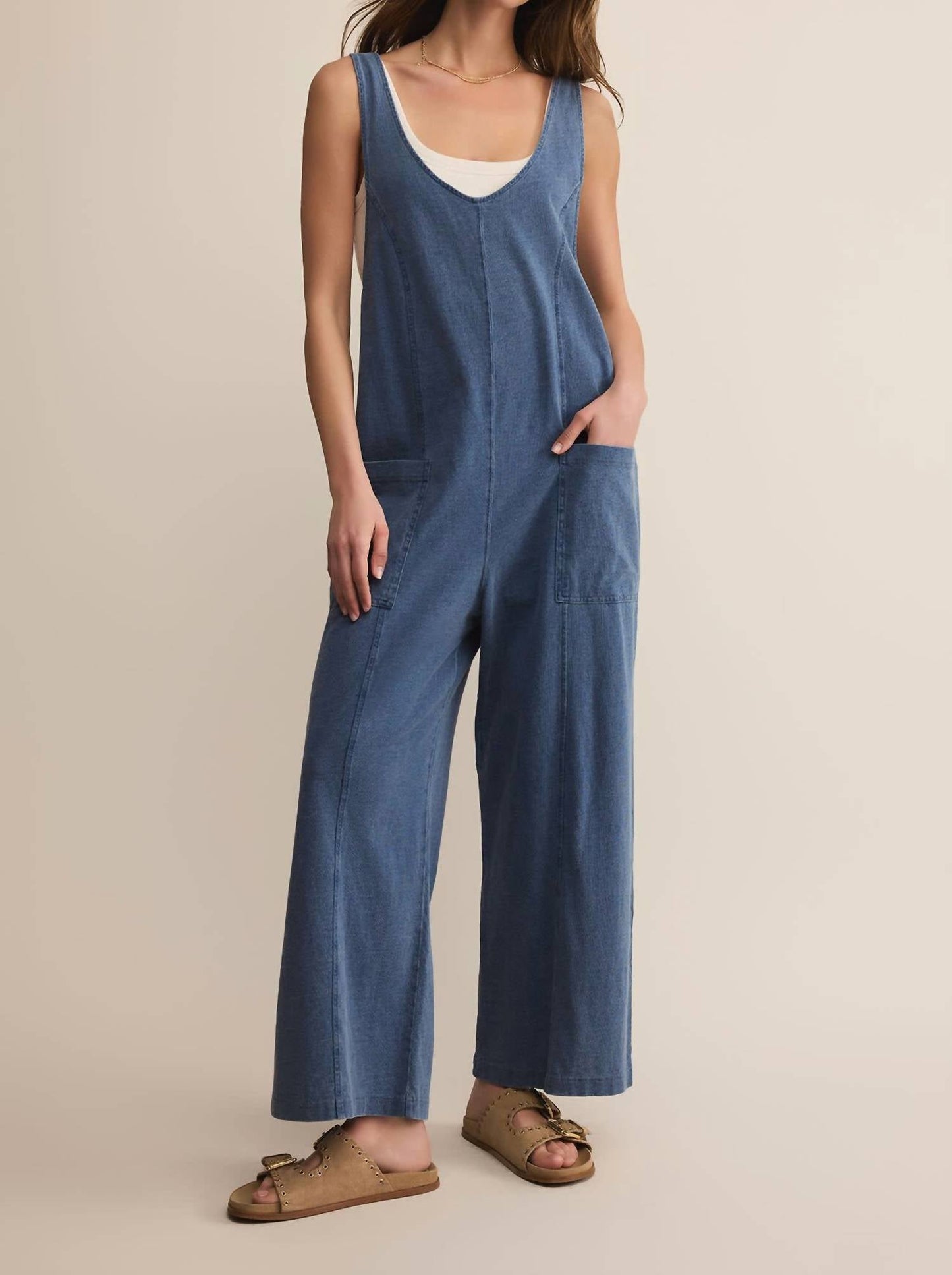 Z Supply - Brasilia Jersey Denim Jumpsuit