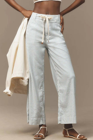 Joe'S Jeans - Addison High-rise Drawstring Linen Wide-leg Pants