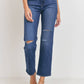 Jbd. - Straight Leg Knee Slit Jeans