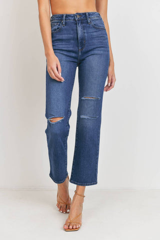 Jbd. - Straight Leg Knee Slit Jeans