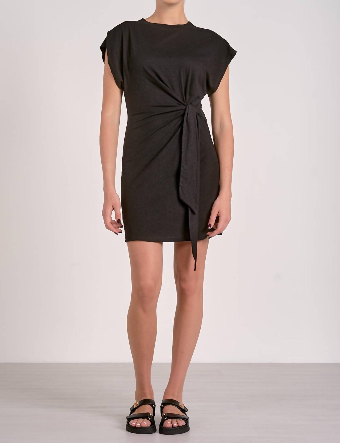 Elan - Side Tie Short Sleeve Dress
