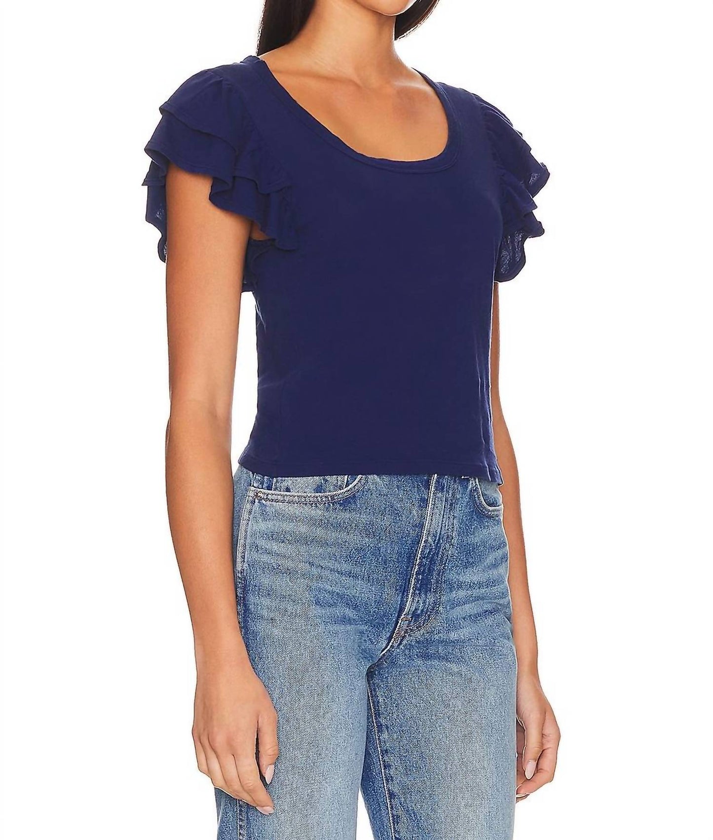 Bobi - Double Ruffle Short Sleeve Tee