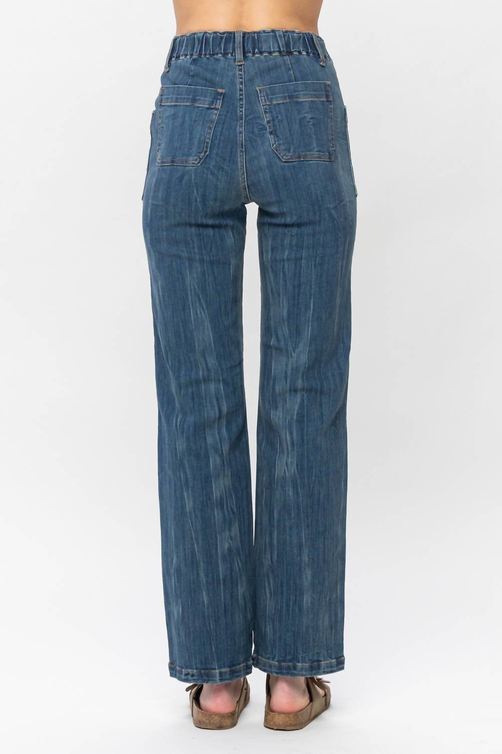 Judy Blue - High Elastic Waist Vintage Straight Leg Jeans