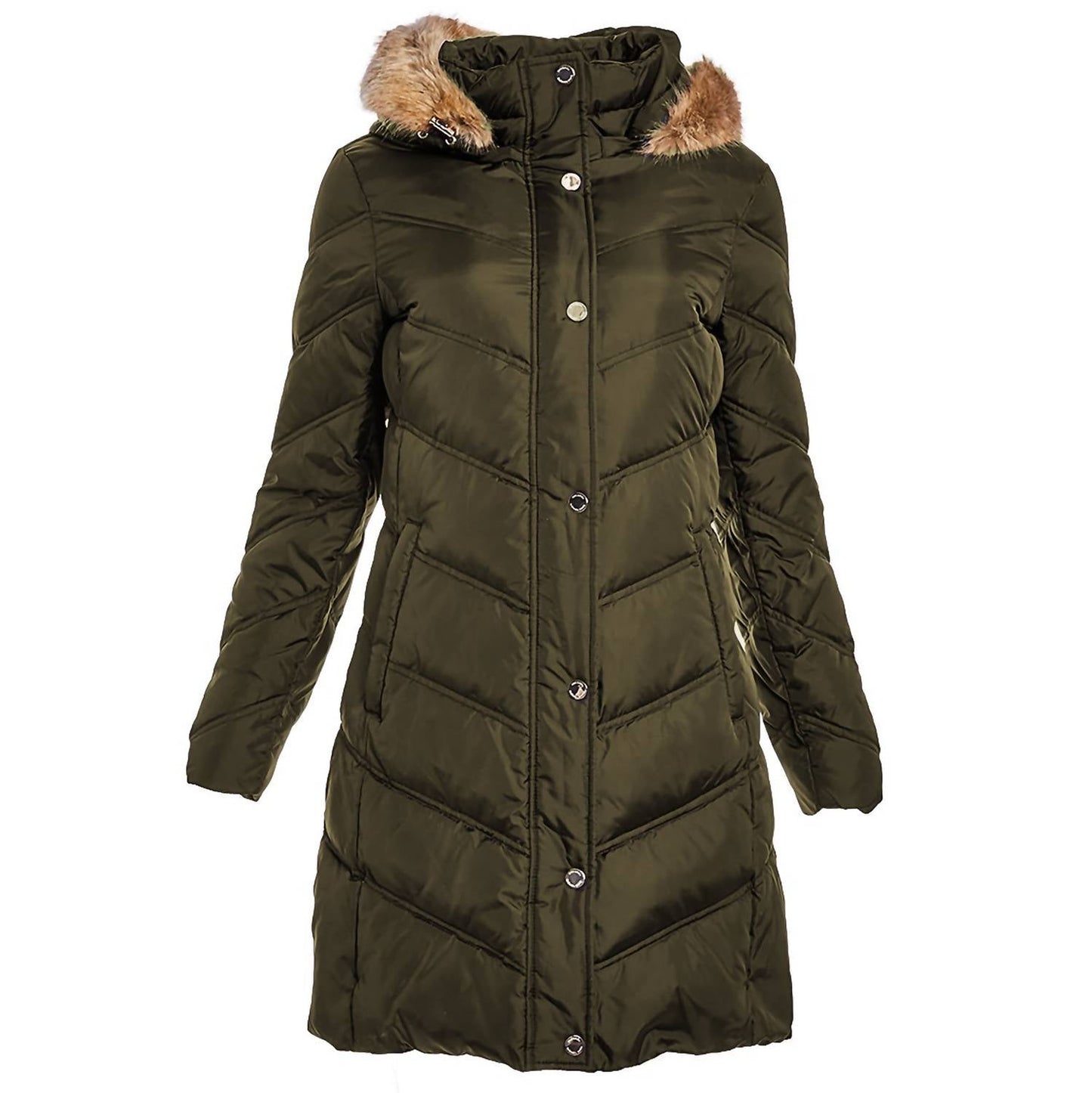 Michael Kors - Women's Chevron Down Puffer Hooded Coat