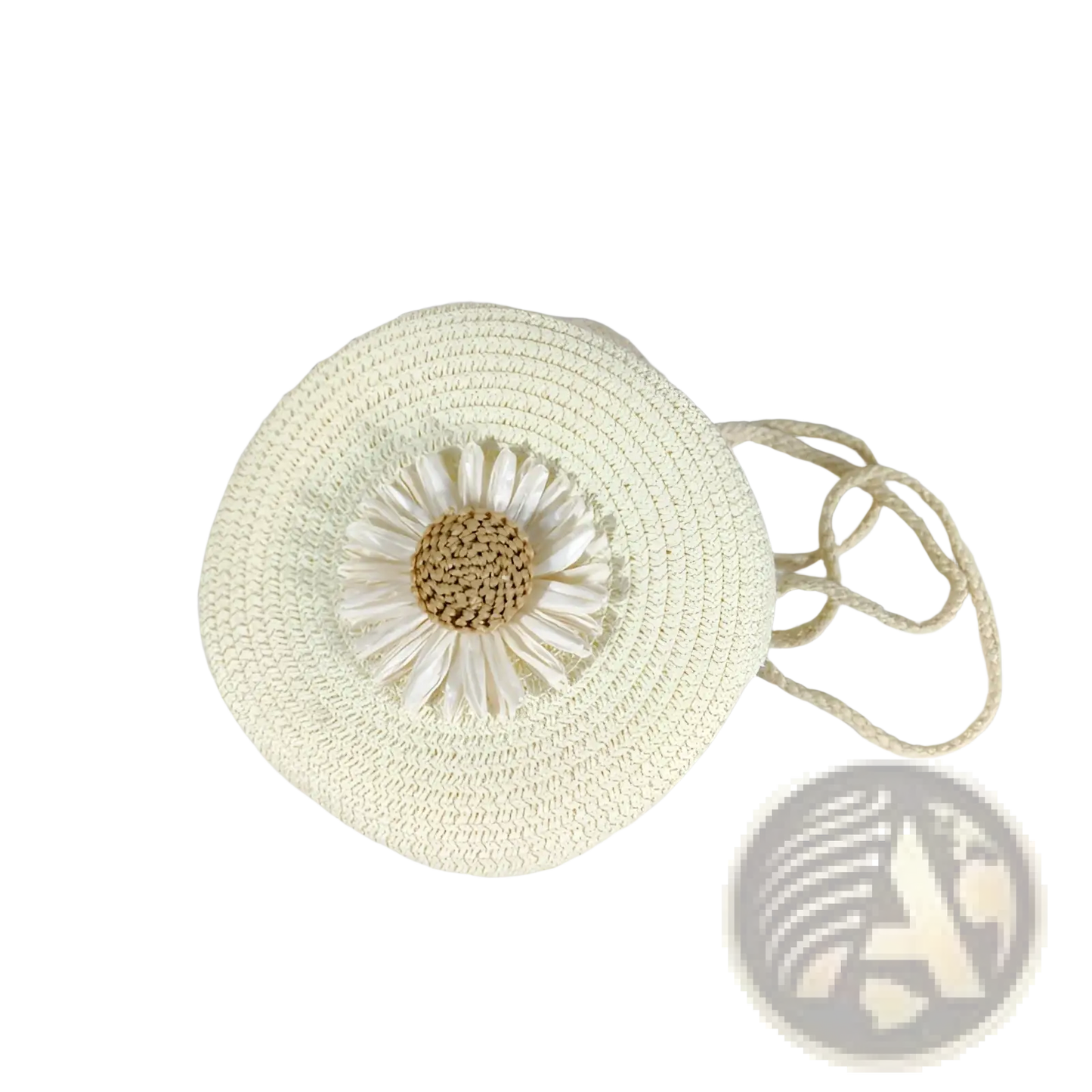 Daisy Straw Crossbody Bag Round Woven Shoulder Purse