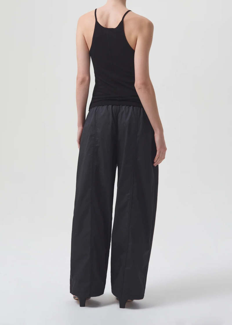 Agolde Dakota Cotton Poplin Track Pants Black Size M