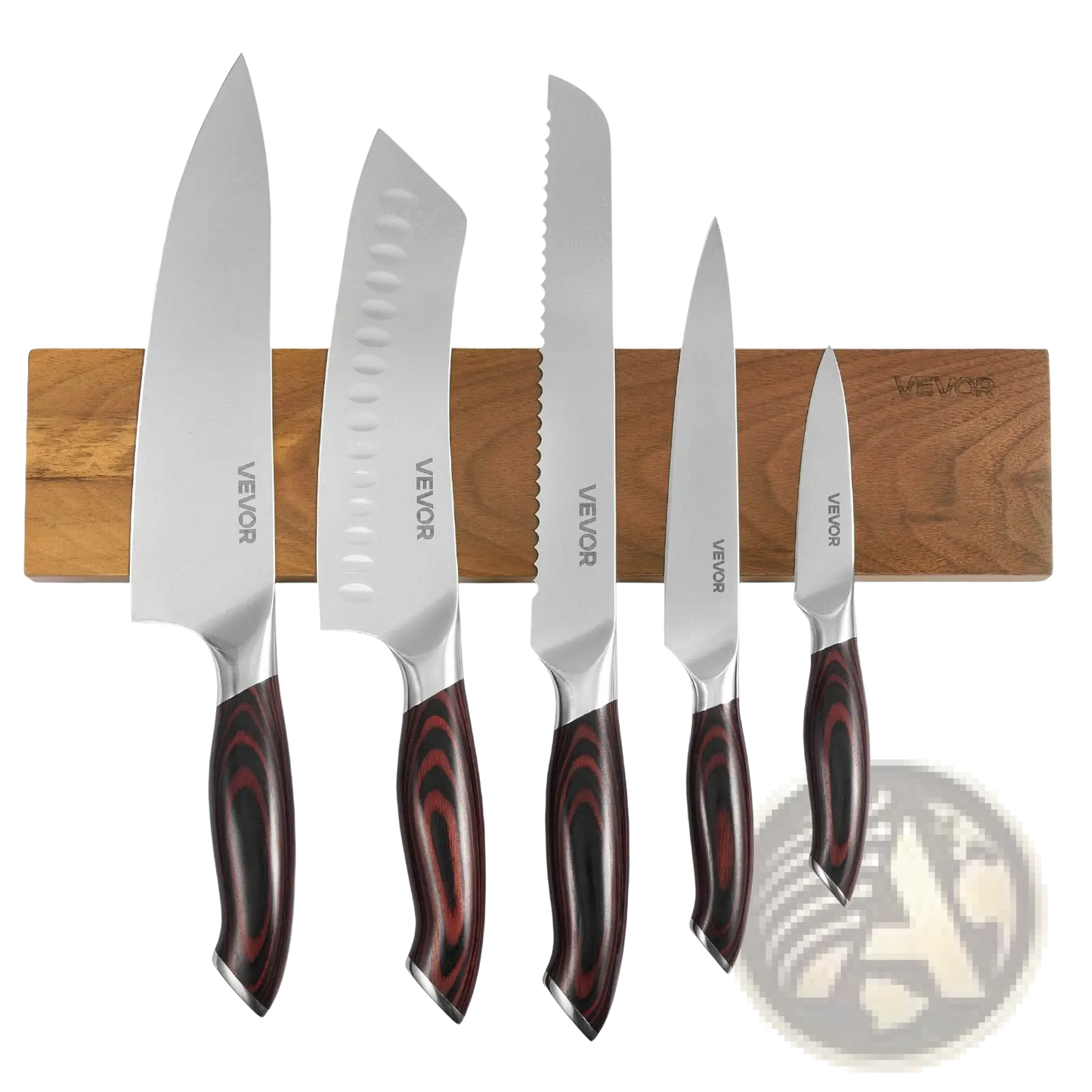 Damascus Kitchen Knife Set with Magnetic Holder