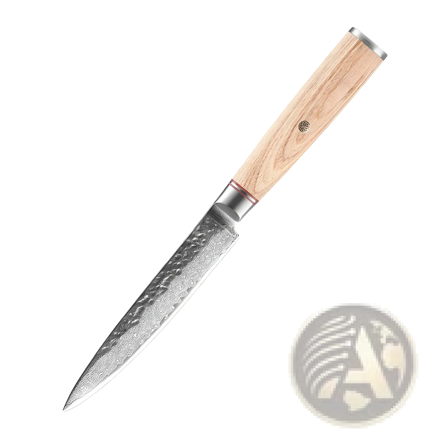 Damascus Steel Chef Knife Set 7 Piece Hammered Wood Handle
