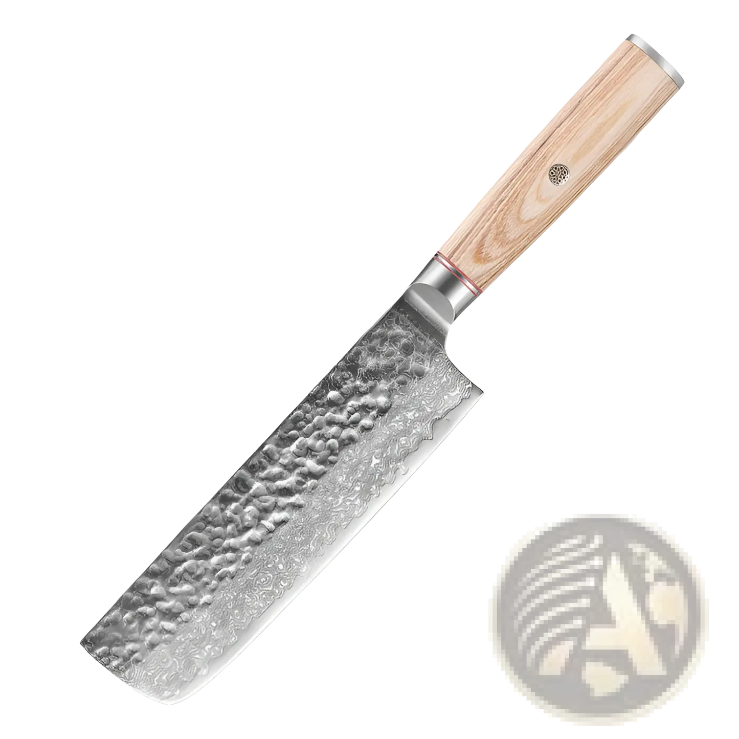 Damascus Steel Chef Knife Set 7 Piece Hammered Wood Handle