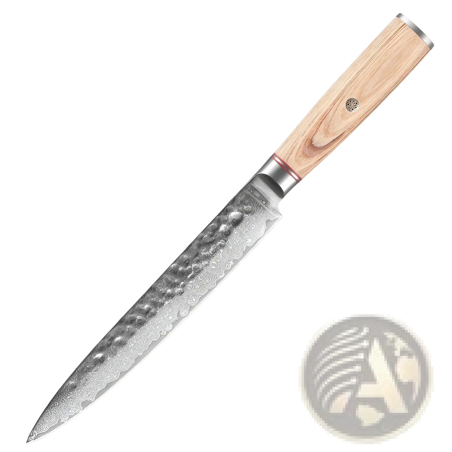 Damascus Steel Chef Knife Set 7 Piece Hammered Wood Handle