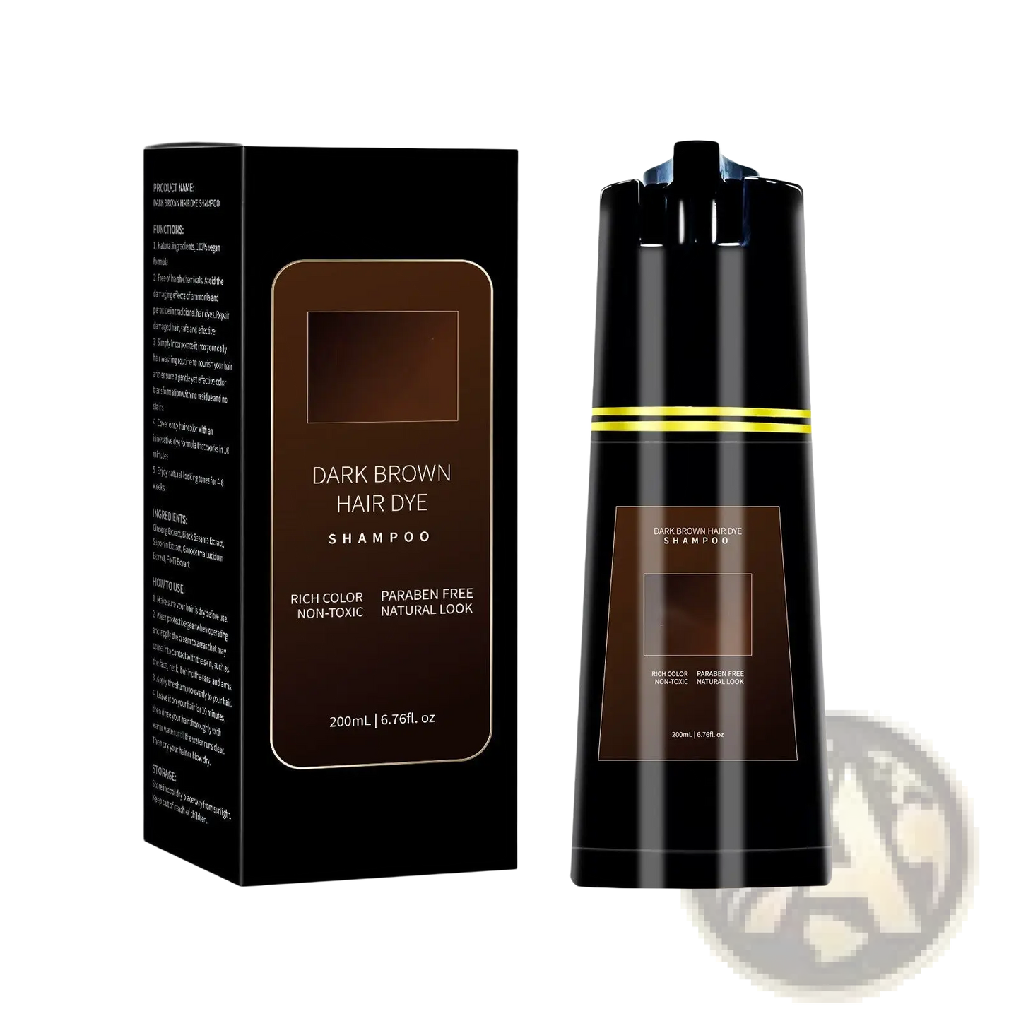 Dark Brown Hair Dye Shampoo 200ml Moisturizing Formula