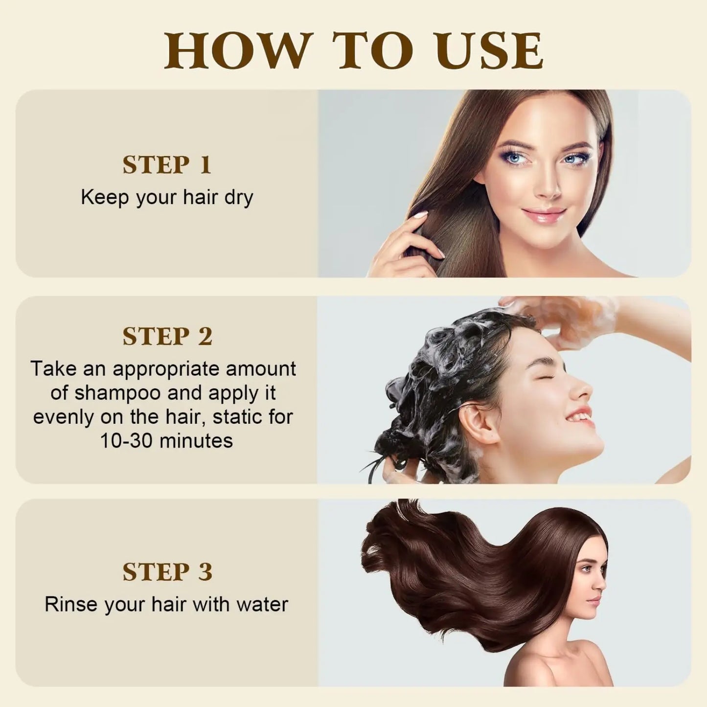Dark Brown Hair Dye Shampoo 200ml Moisturizing Formula