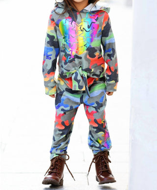 Baby Sara - Rainbow Camo Print Joggers