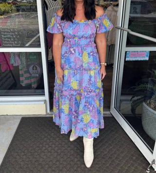 &Merci - Floral Puff Sleeve Midi Dress