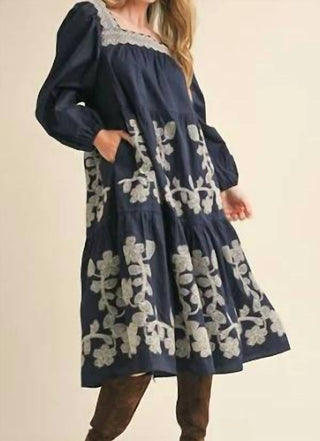 &Merci - Emroidered Tiered Midi Dress