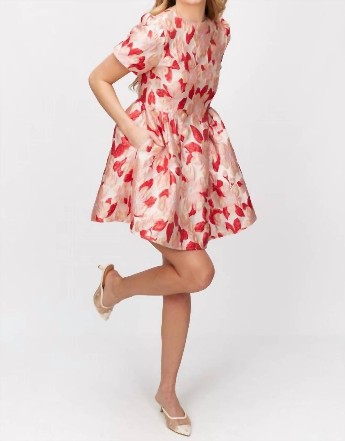 Before You - Floral Jacquard Mini Dress