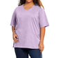 On The Plus Side - Side Cotton Short Sleeve Tee - Plus