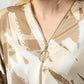 Joseph Ribkoff - Recycled Satin Abstract Print Tunic With Zipper Detail
