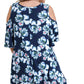 Umgee - Floral Cold Shoulder Criss Cross Dress - Plus