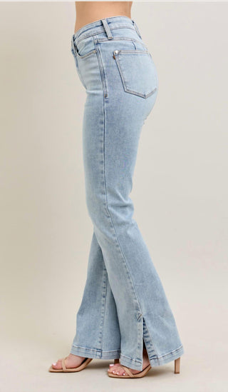 Judy Blue - Tummy Control Vintage Side Slit Bootcut Jeans