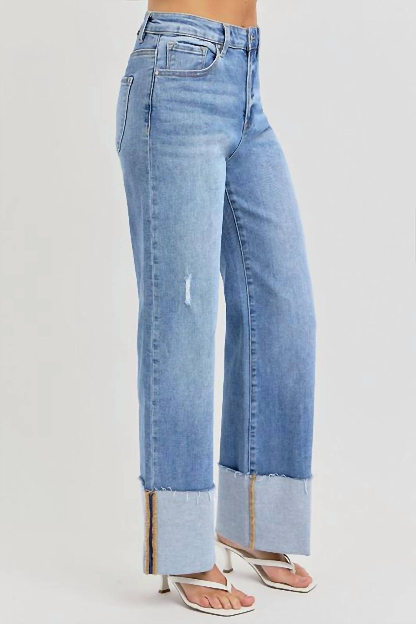 Risen - High Rise Wide Cuff Jeans
