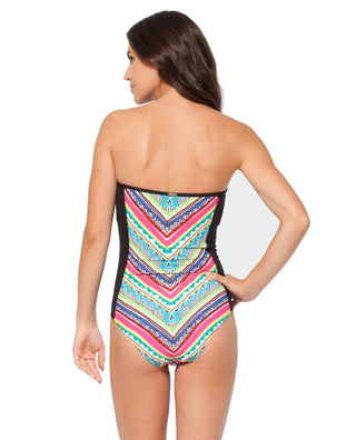 Anne Cole - Spliced Bandeau One Piece Swimsuit