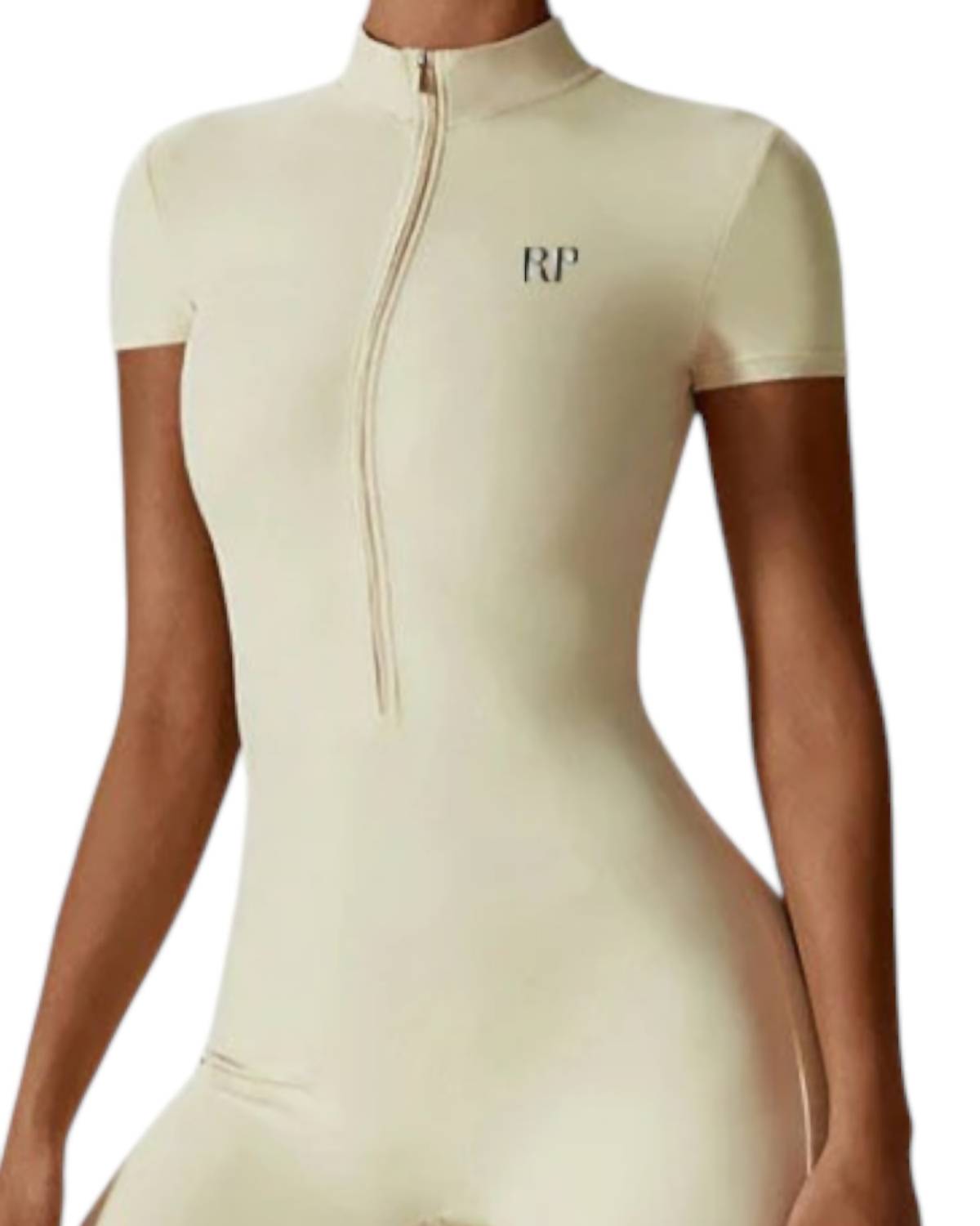 Rockstar Peach - Scuba Short Sleeve Zip Jumpsuit