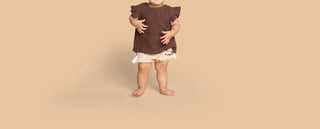 Omamimini - Gauze top with box pleated sleeve