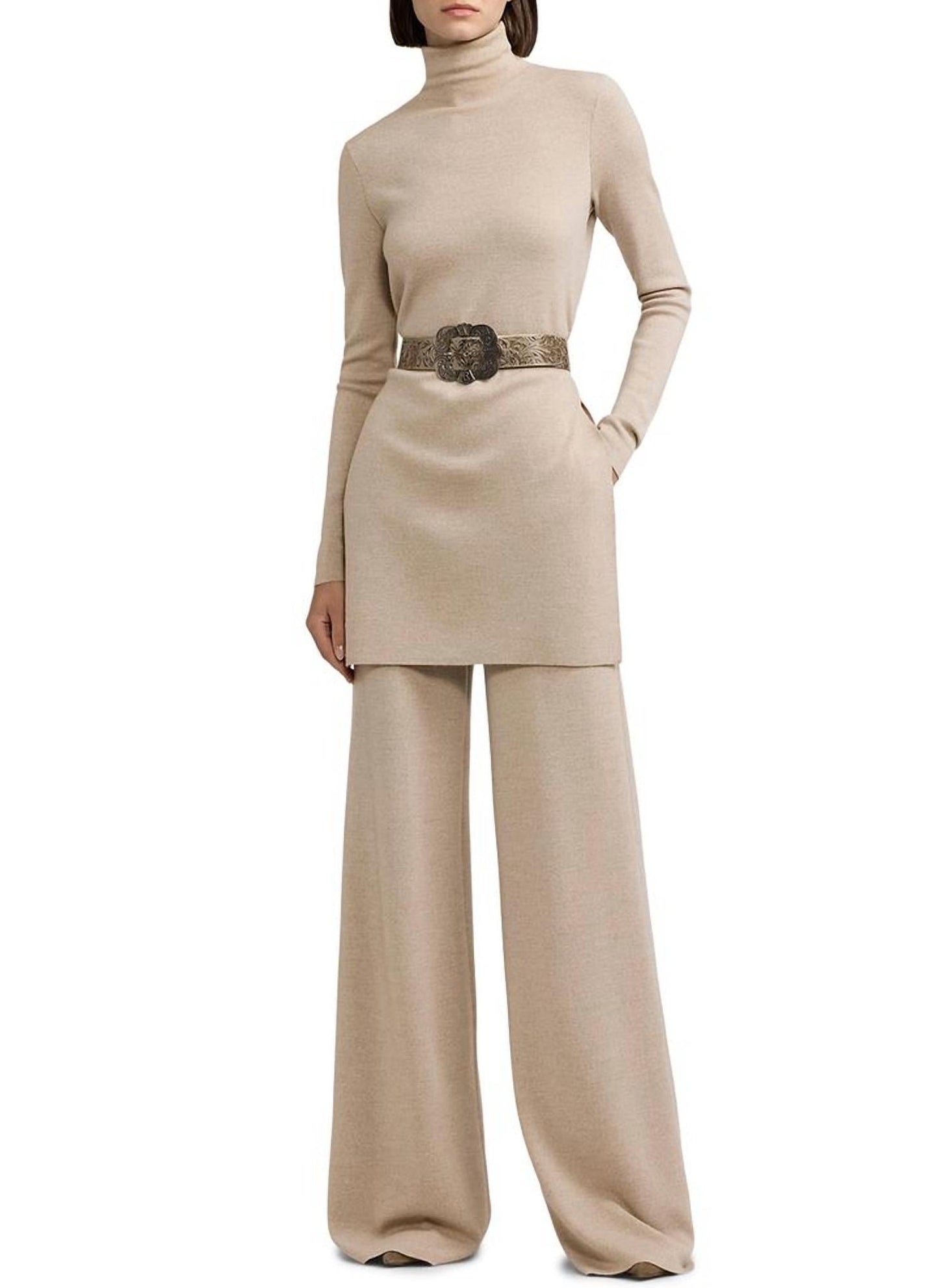 Ralph Lauren - Merino Wool Mockneck Tunic Sweater