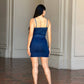 A.C.G. Los Angeles - Jean Stretch Zipper Front Set Crop Top and Skirt