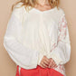 Pol - Vintage Wash Floral Patch Top