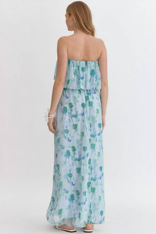 Entro - Floral Strapless Maxi Dress