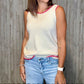 Charlie B - Crewneck Embroidered Knit Tank