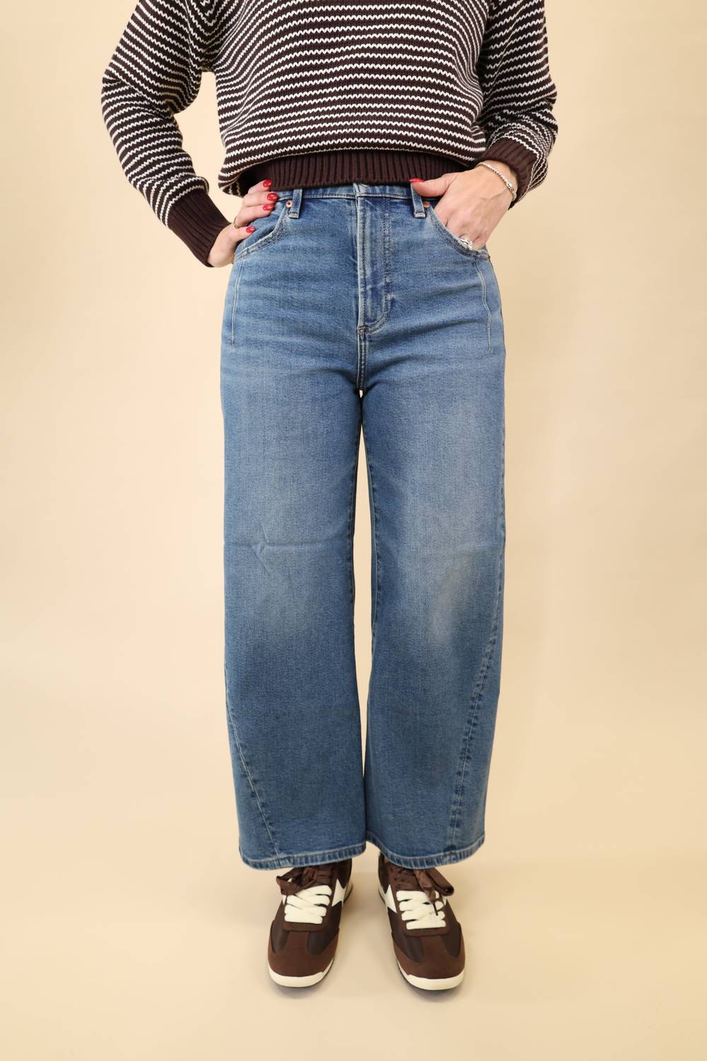 Pistola - Kyra Ankle High Rise Bowed Leg Jeans