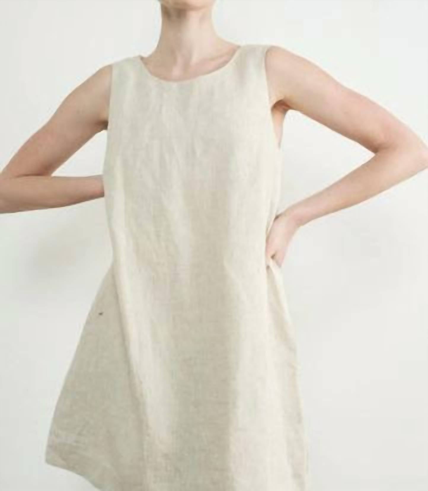 Aaron & Amber - Sleeveless Linen Shift Dress