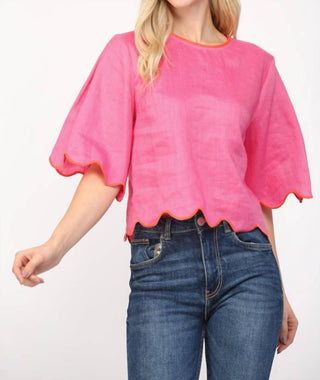 Fate By Lfd - Scallop Edge Poppy Top