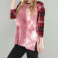 Crepas - Plaid Sleeve Fleece Jersey Tee